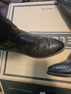 Men's Exotix Cherry Black Lizard  Western Boot